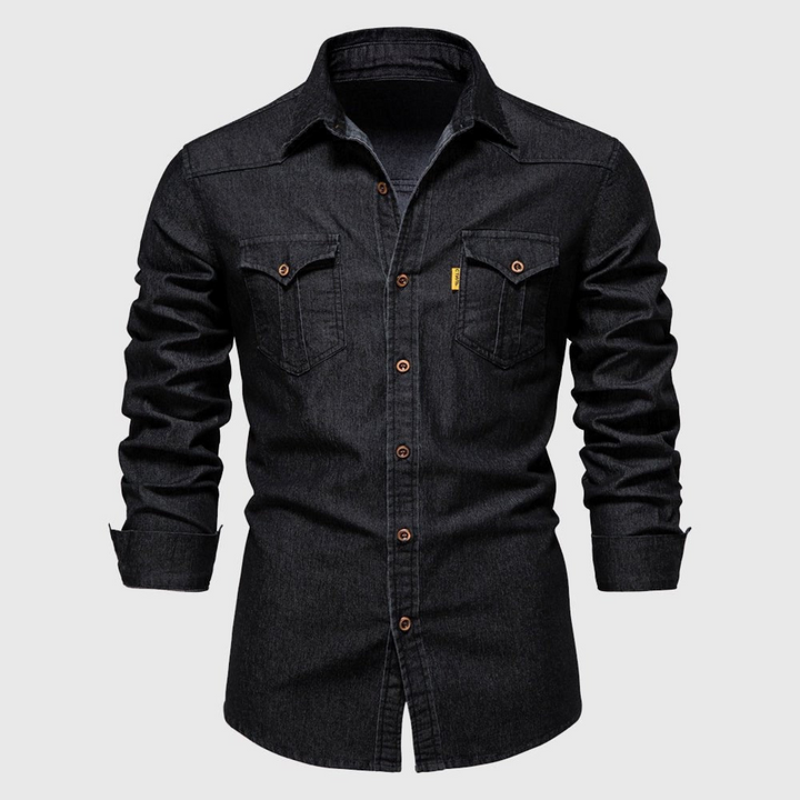 Herren Langarm Hemd | Schwarz