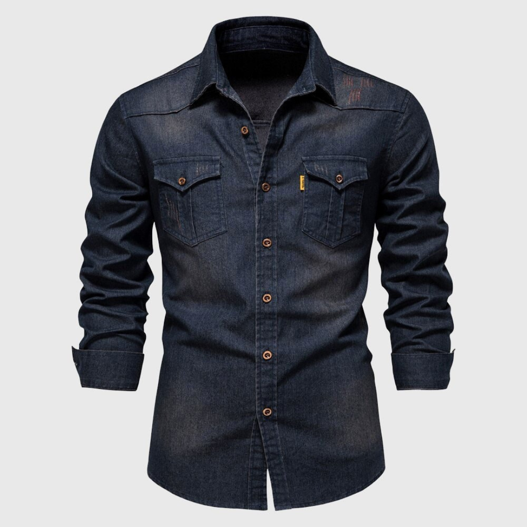Herren Langarm Hemd | Schwarz