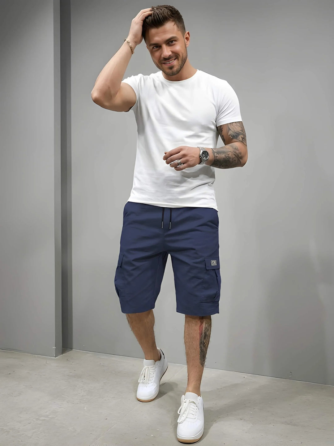 Herren Kurze Baggy Shorts mit Gummibund