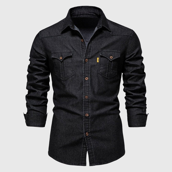 Herren Langarm Hemd | Schwarz