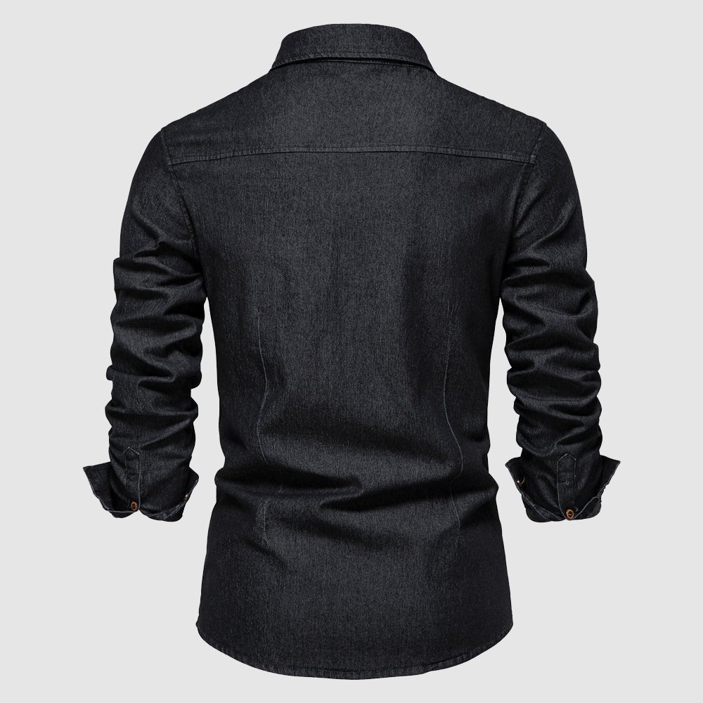 Herren Langarm Hemd | Schwarz