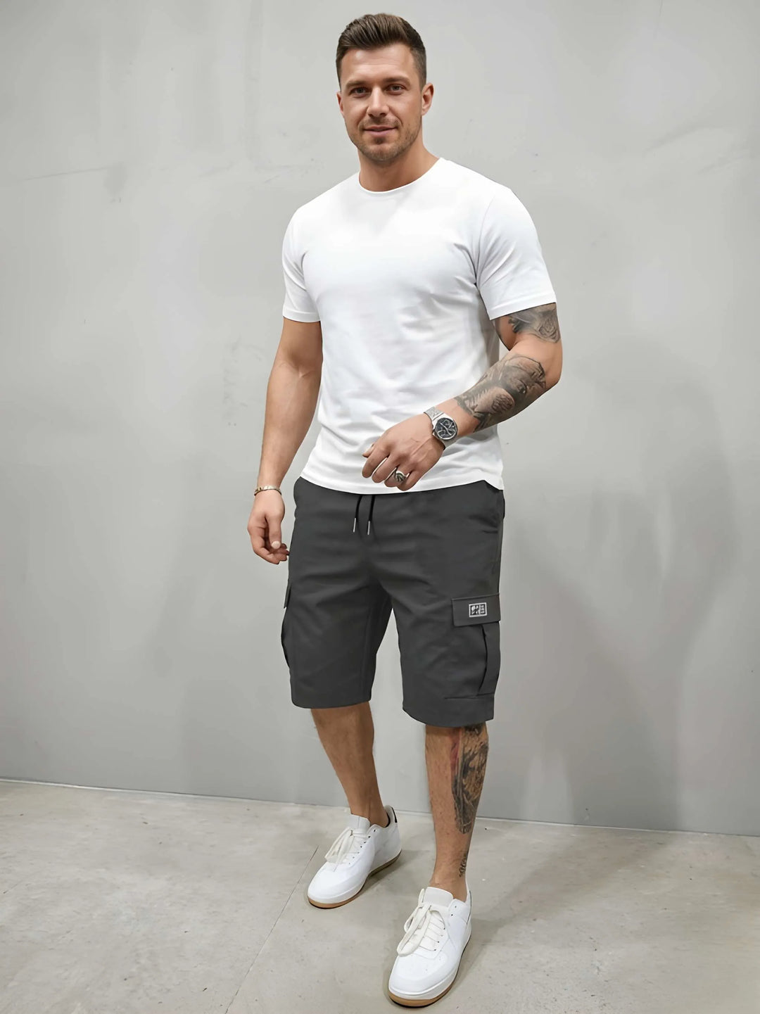 Herren Kurze Baggy Shorts mit Gummibund